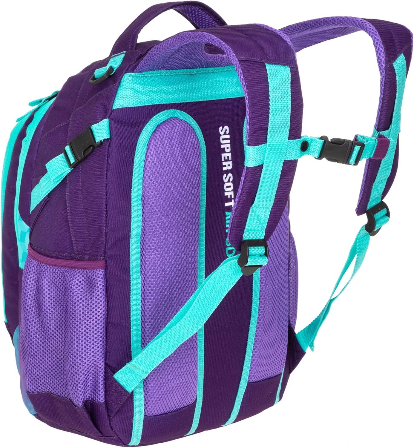 Elephant Hero Signature School Backpack School Bag School Folder Daypack Girls with Rain Cover +r, Violet Cube (Purple-Turquoise), Rucksack – Bild 2