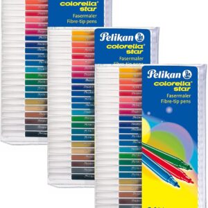 Pelikan Colorella Star Fibre Tip Pens, Set of 3, 24 Colours (Colorella Star Fibre-Tip Pens, 24 Colours, 3 Set)