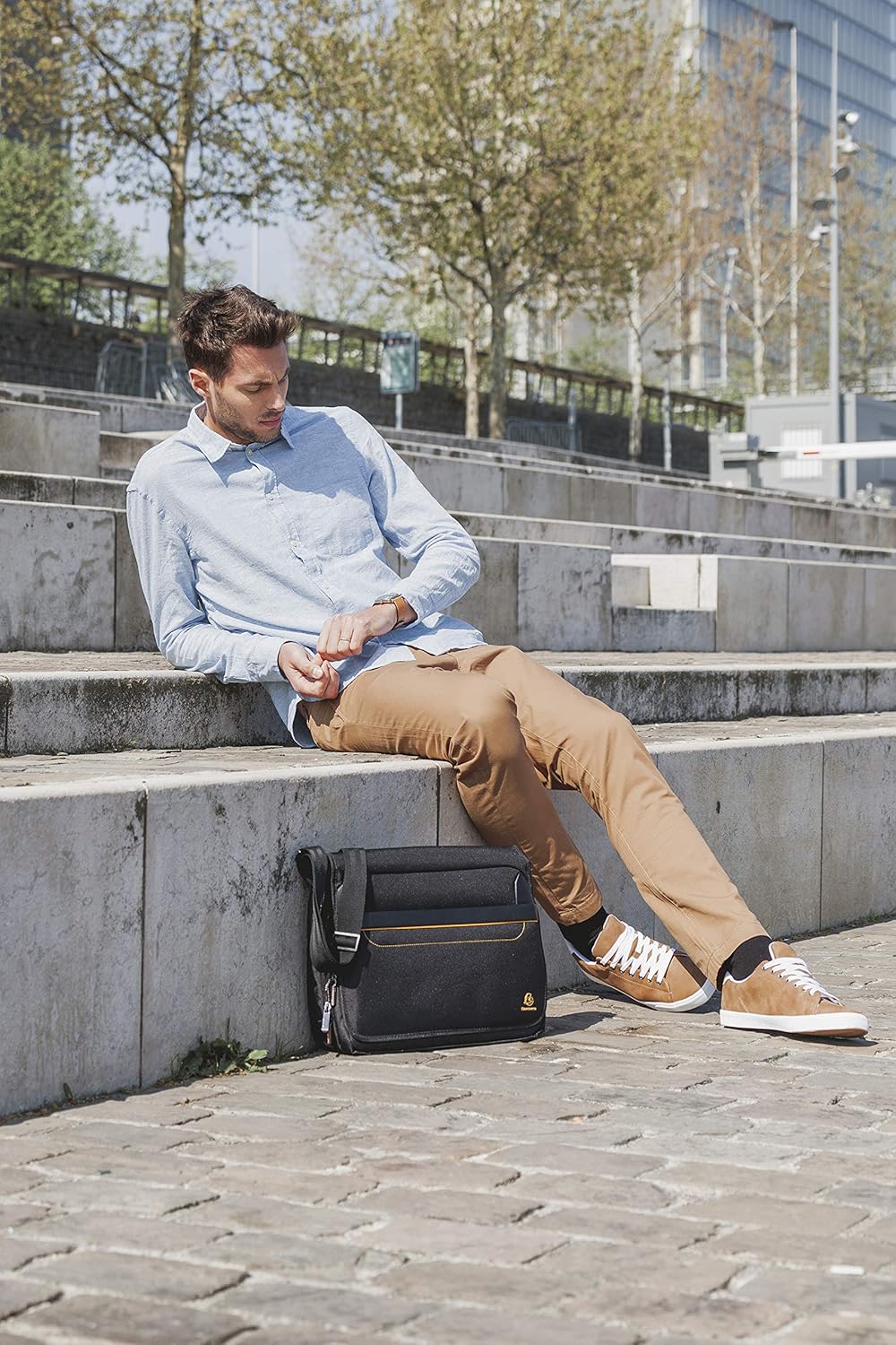 Exacompta 17234E Premium Laptop Shoulder Bag Exactive with Many Inner Pockets, Water-Repellent, Suitable for Laptops and Notebooks up to 14, Ideal for School, University and Work, Black – Bild 23