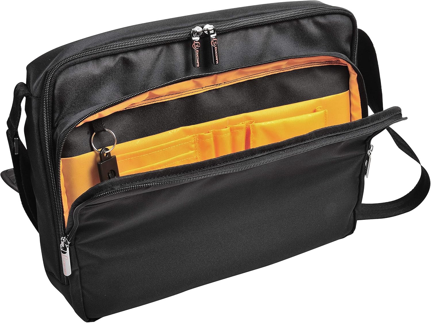 Exacompta 17234E Premium Laptop Shoulder Bag Exactive with Many Inner Pockets, Water-Repellent, Suitable for Laptops and Notebooks up to 14, Ideal for School, University and Work, Black – Bild 8