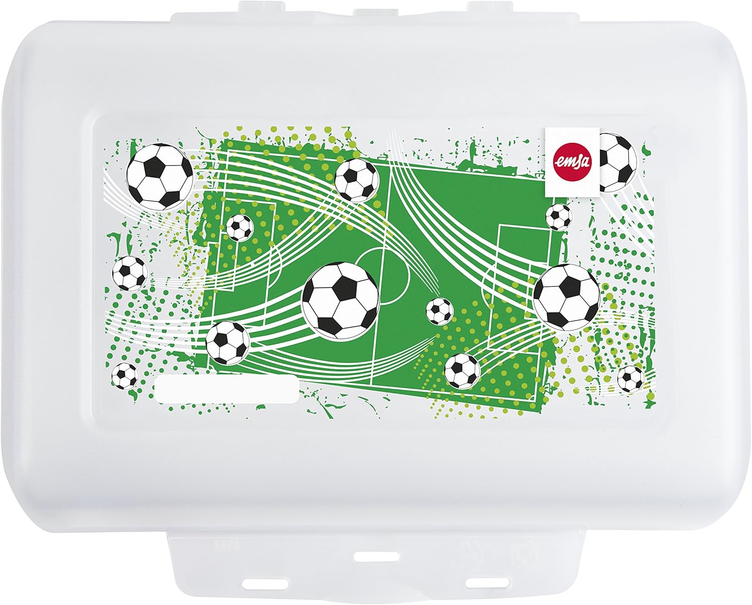 Emsa lunch box with dividing wall, 2 half shells, 16x11x7 cm, Soccer, Variabolo, 516991 – Bild 3
