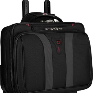 Wenger 600659 GRANADA 17″ Wheeled Laptop Case, Padded laptop compartment with overnight compartment in Black/Grey {24 Litres}
