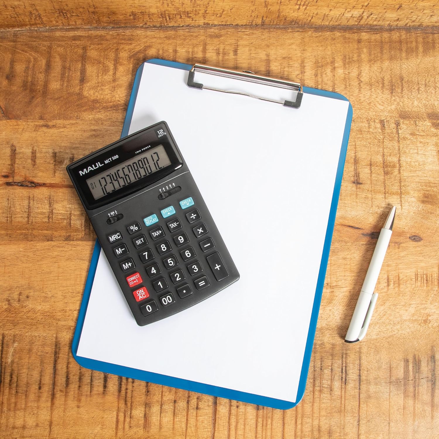 MAUL Commercial Calculator MCT 500 | Calculator with Commercial Functions and 12-Digit Display | Large Angled Display | Includes Tax Calculation | Solar/Battery | Black – Bild 6