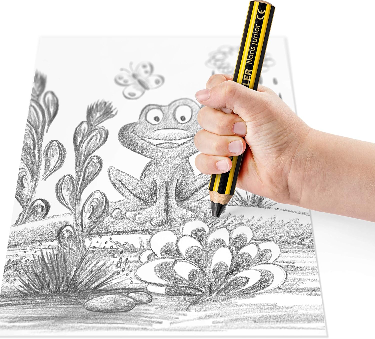 STAEDTLER Noris Junior 141 Children's Pencil, Perfect for Small Children's Hands, Extra Shatterproof, Dermatologically Tested, Hardness 2B, Quality Made in Germany, 141-2B BK – Bild 5