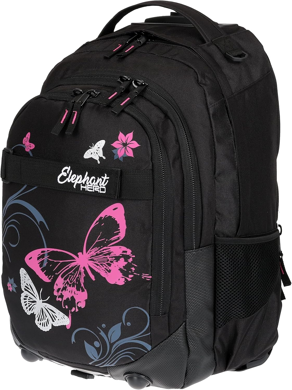 ELEPHANT Trolley Hero Signature Trolley Backpack School Trolley Design 12646, Butterfly Black Pink, School trolley – Bild 8