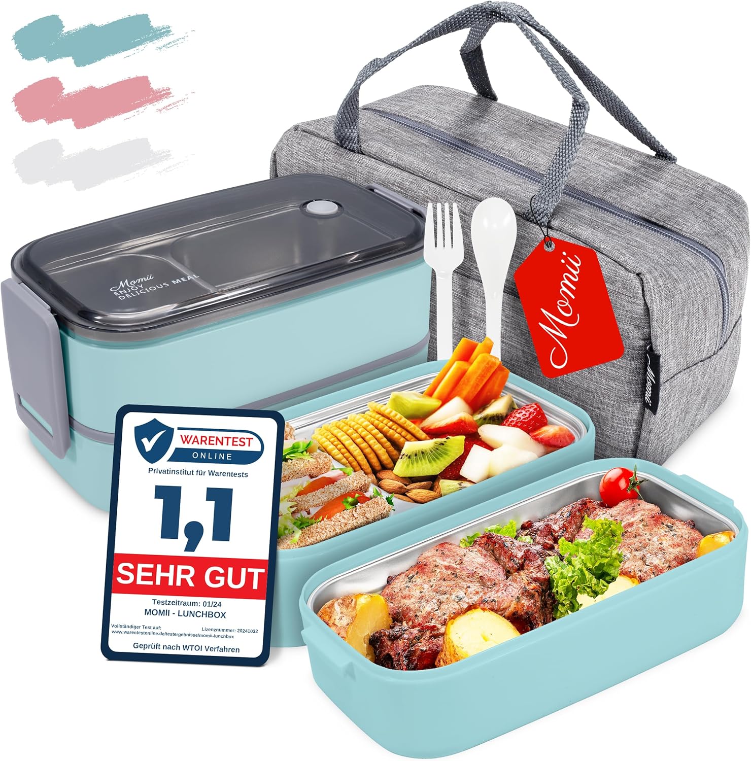 Premium Lunch Box Adult Bento Box Stainless Steel Lunch Box Children with Compartments Lunch Box Adult Nursery Lunch Box Children's Lunch Box Banana Box Lunch Box Lunch Box (Light Blue)