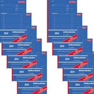 Herlitz 1932839 Delivery Note Book A5 204 2×40 Sheets Self-Copying (Pack of 10)