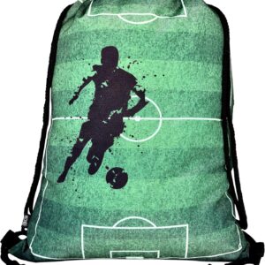 HECKBO Boys Girls Kids Gym Bag - Football - 40 x 32 cm - School Sports - Backpack, Bag, Sports Bag, Football Bag