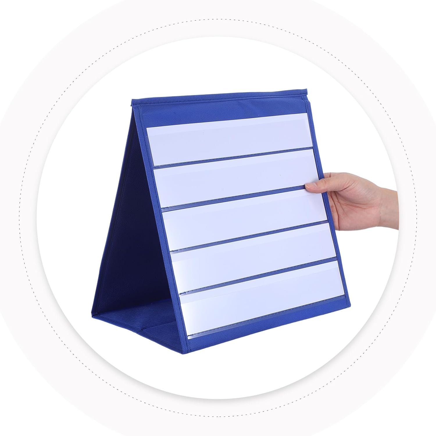 ZUNOXAZ Stabiler Dreieck-pocket Chart Ständer Kleiner Schreibtisch-organizer für Klassenzimmer Selbststehend für Stundenpläne Gruppenaktivitäten und Unterrichtskarten – Bild 4