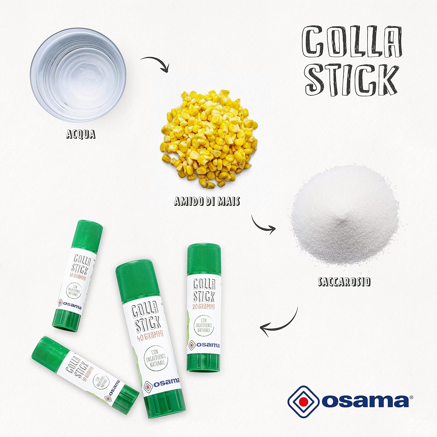 Osama Glue Stick Extra Strong, 30 Pieces, 10g Glue Stick Set, Ideal for School and Writing Supplies, Office and University - Sliding, Resistant and Suitable for Children, Classic Natural – Bild 3