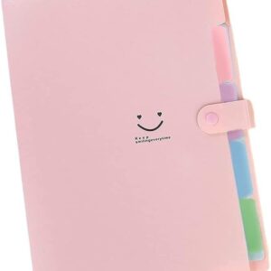 Expanding File A4, Folder with 7 Compartments, Document Folder A4 with Labels, Folder System, Document Organiser for Home, Office, School (Expanding Folder Pink)