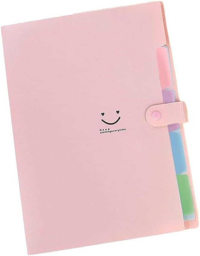 Expanding File A4, Folder with 7 Compartments, Document Folder A4 with Labels, Folder System, Document Organiser for Home, Office, School (Expanding Folder Pink)