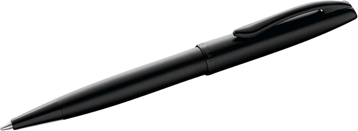 Pelikan Jazz Noble Ballpoint Pen Carbon (Black), Right Handed and Left-Handed Users, Elegant Metal Ballpoint Pen in Folding Box 821650