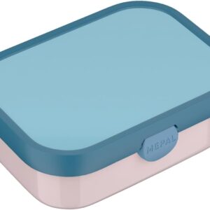 Mepal – Campus Lunch Box – Bento Lunch Box for Children – Lunch Box with Bento Compartment and Fork – Meal Prep Box with Clip Closure – Dishwasher Safe – 750 ml – Cool Pink with Cool Blue Lid