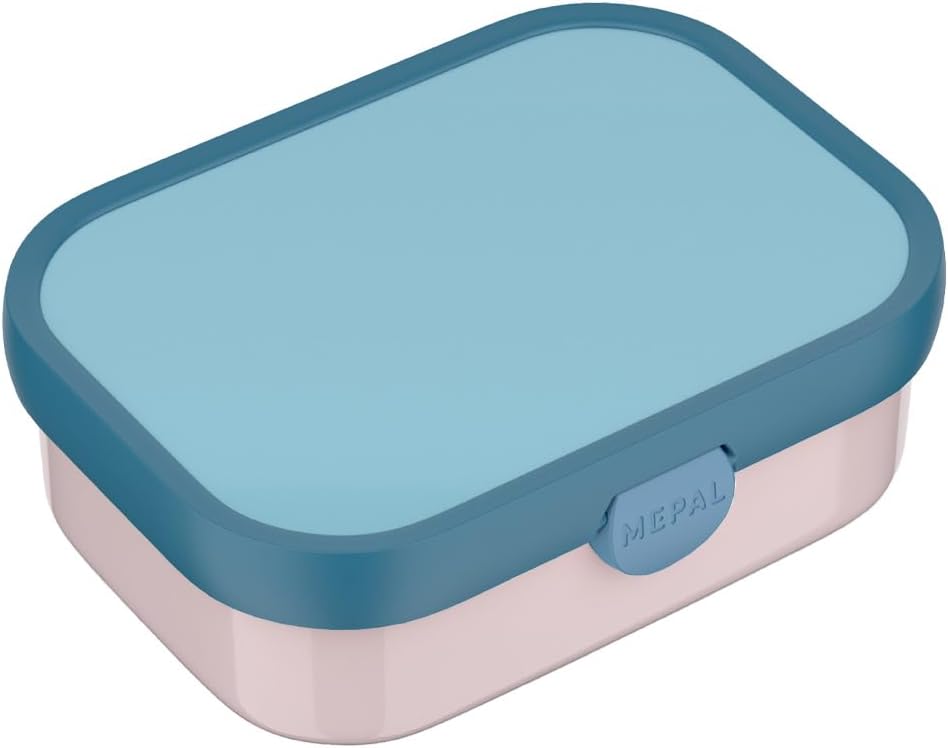 Mepal - Campus Lunch Box - Bento Lunch Box for Children - Lunch Box with Bento Compartment and Fork - Meal Prep Box with Clip Closure - Dishwasher Safe - 750 ml - Cool Pink with Cool Blue Lid