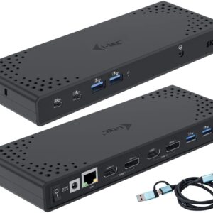 i-tec USB 3.0 / USB-C/Thunderbolt 3 Dual Display Docking Station Gen2 with Power Supply 100 W