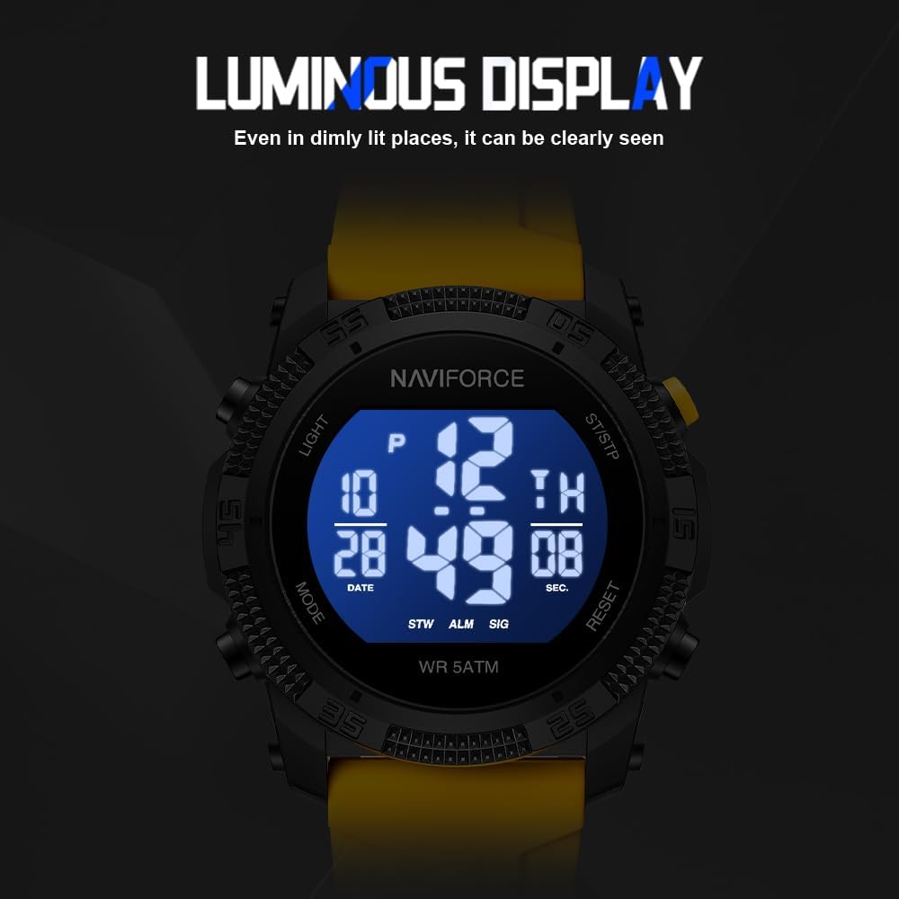 NAVIFORCE Mens Sports Watch Waterproof Digital Watch Stopwatch Alarm Countdown Rubber Band Wrist Watch for Women – Bild 5