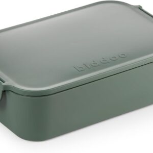 Children’s Lunch Box with Cutlery & Removable Compartments – Bento Lunch Box BPA-Free – Lunch Box & Snack Box for School, Nursery, Office & Picnic – Colour Sage Leaf