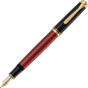 Pelikan Souverän 400 904920 Fountain Pen Black / Red Nib M Medium High-Quality Piston Fountain Pen in Gift Case
