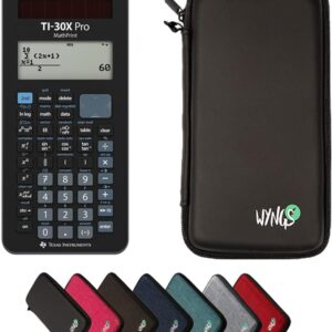 TI-30X Pro MathPrint with WYNGS Protective Case Black – Scientific Calculator – Basic Set