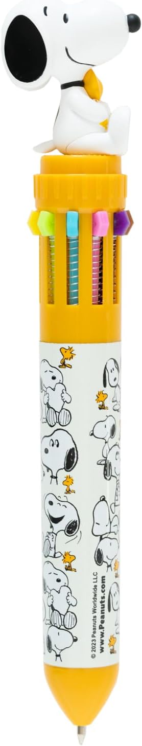 Grupo Erik Ballpoint Pen 10 Colours Peanuts Snoopy 10-in-1 Multicoloured Pen Official Snoopy Fan Item (Pack of 2)