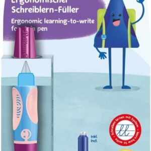 Pelikan® Griffix Fountain Pen for Learning to Write | Medium Nib | For Ink | For Left-Handed Users | Office School Work | Calligraphy Comfortable and Smooth Writing | Sweet Berry