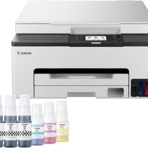 Canon MAXIFY GX1050 Wireless Color 3-in-1 Refillable MegaTank Inkjet Printer A4 Print, Copy, Scan – Wi-Fi, Cloud Link, Ethernet Connectivity – Home Office Printer, Includes 6x