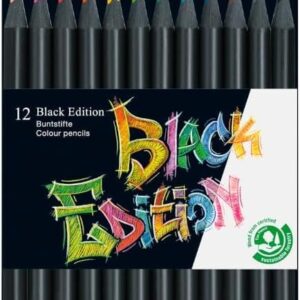 Faber-Castell Blackwood 116412 Colouring Pencils, Black Edition, Pack of 12 in Case