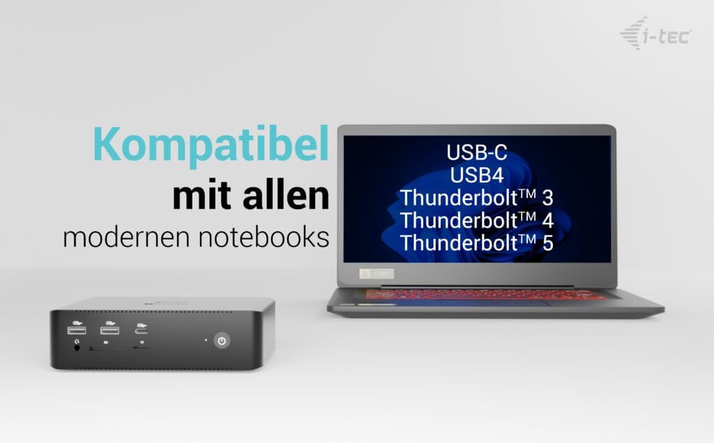 i-tec Thunderbolt 5 Quattro Display Docking Station - 2 x Thunderbolt 5 Ports, 2 x HDMI 2.0, 5 x USB, 2.5 GLAN – Bild 4