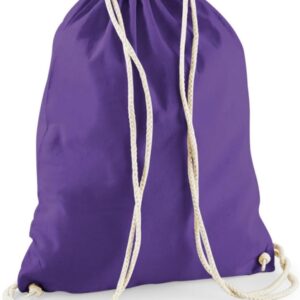 minimutz Cotton Gym Bag for Drawing, Shoe Bag for Painting, Printing, Sports Bag, Gym Bag, Jute Backpack (Purple)
