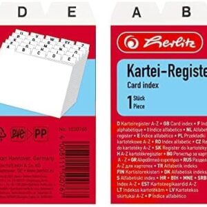 herlitz Index Index Dividers A – Z, PP, A7 Landscape, White, 24 Pieces (Pack of 2)