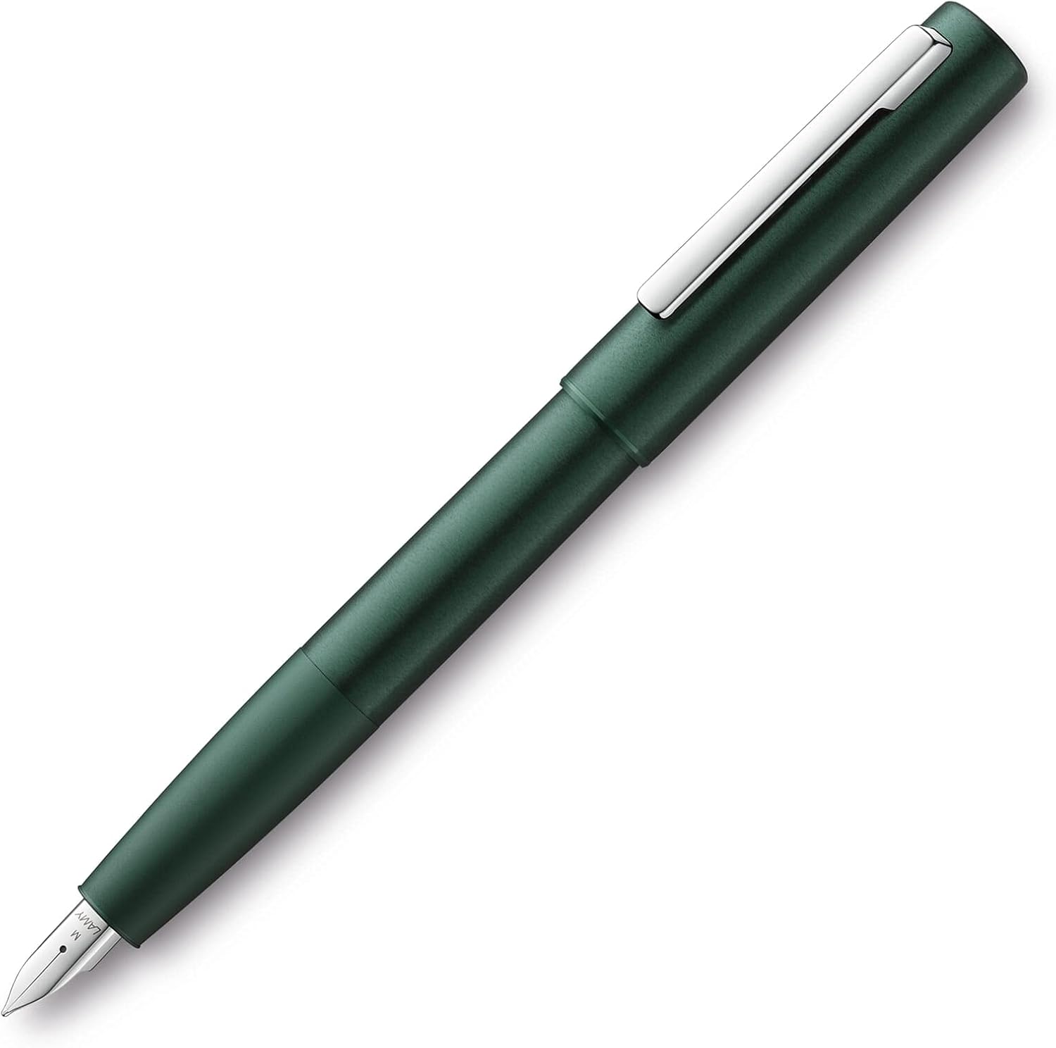 LAMY aion 077 Fountain Pen - Modern Fountain Pen in Dark Green Made of a Seamless Aluminium Deep Drawn Housing Part - Rotationally Brushed Surface - Nib Size EF