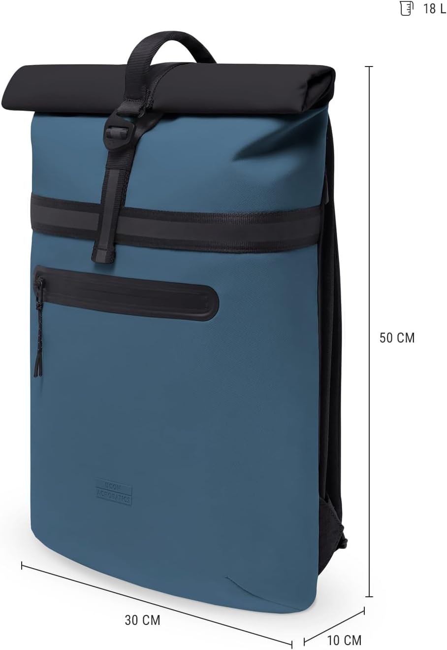 Ucon Acrobatics Niklas Aloe Rolltop Backpack for Men and Women, 18 L, 16 Inch Laptop Compartment, Water-Resistant, Reflective Bands for More Visibility When Commuting – Bild 3