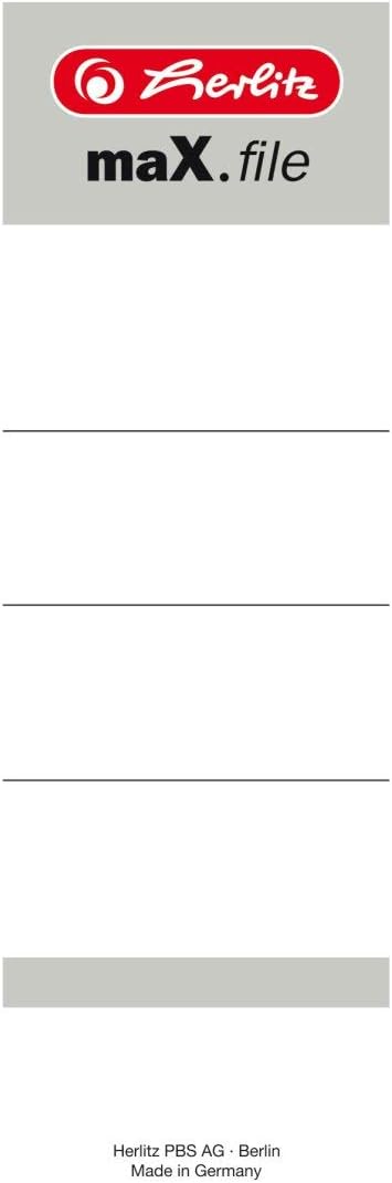 Herlitz 5966106 60 x 190 mm Self-Adhesive Spine Label for 8 cm Lever Arch File, Pack of 10, White