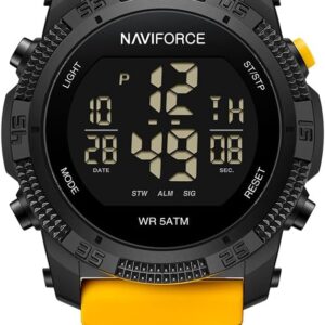 NAVIFORCE Mens Sports Watch Waterproof Digital Watch Stopwatch Alarm Countdown Rubber Band Wrist Watch for Women