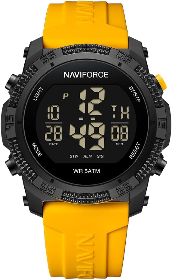 NAVIFORCE Mens Sports Watch Waterproof Digital Watch Stopwatch Alarm Countdown Rubber Band Wrist Watch for Women