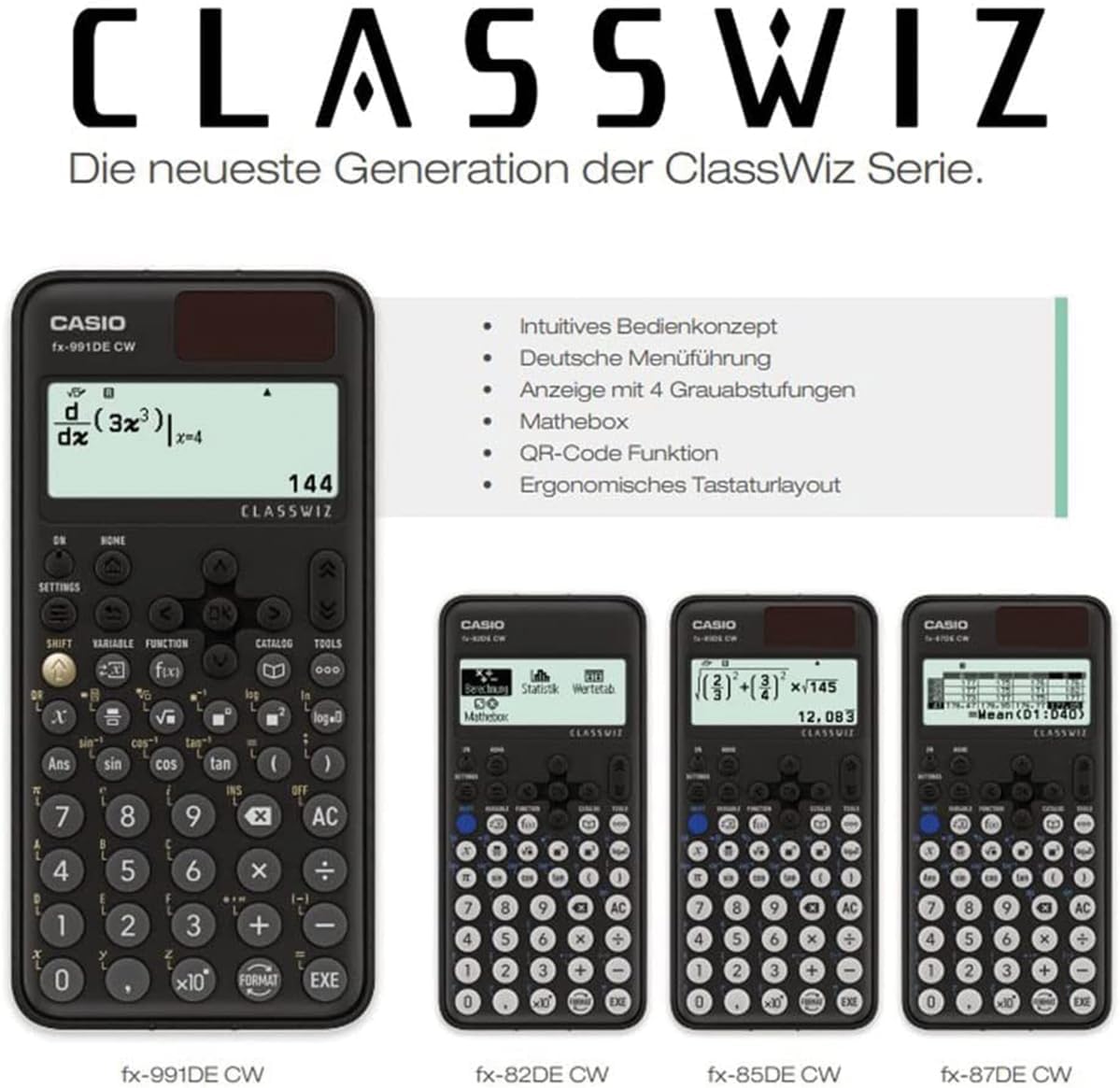 Casio FX-991DE CW ClassWiz Technical Scientific Calculator, German Menu Guide – Bild 4