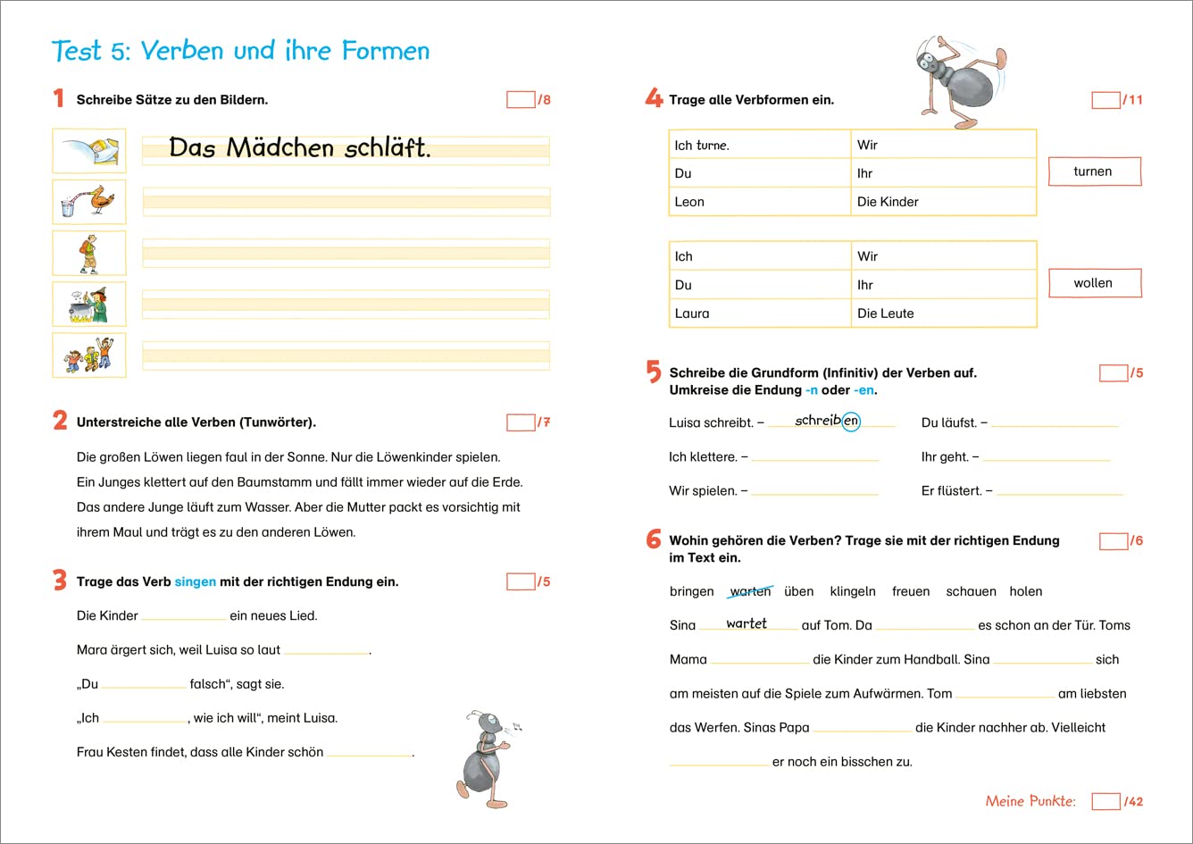 Fit für Deutsch 2. Klasse. Mein Testheft / Fit für die Schule / Lernhilfe / Wie richtige Klassenarbeiten / Bewertung nach Notenschlüssel: Wissen ... Grammatik (Fit für die Schule Mein Testheft) – Bild 2