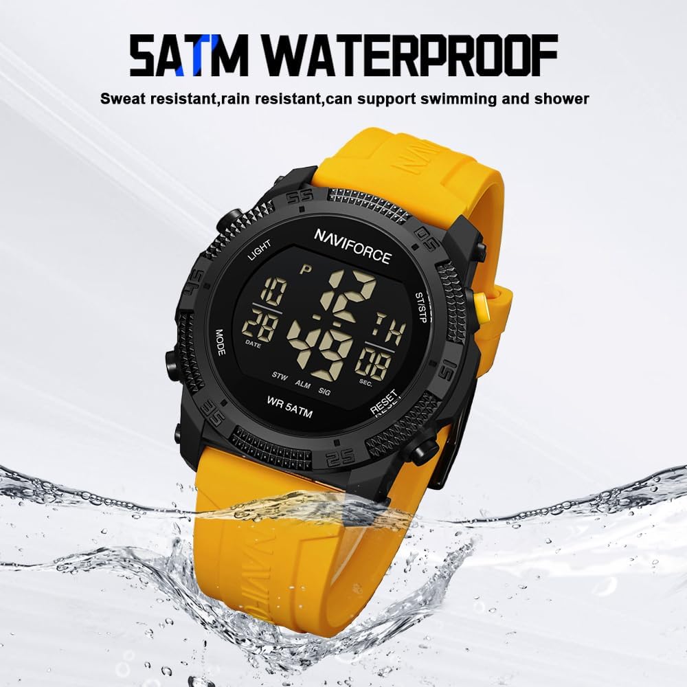 NAVIFORCE Mens Sports Watch Waterproof Digital Watch Stopwatch Alarm Countdown Rubber Band Wrist Watch for Women – Bild 2
