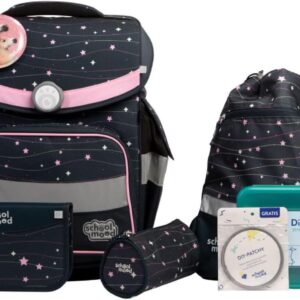 SCHOOL-MOOD Timeless Pro School Bag Set 7-Piece 23.5L Storage Space, Ergonomic Easy Fit System for 1 m to 1.50 m Height, Stable, Waterproof Fabric with Reflectors (Ella Horse)