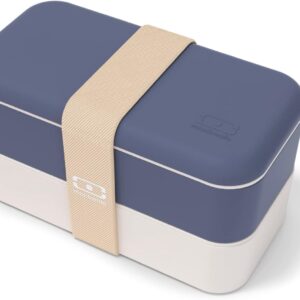 monbento Lunch Box - Microwavable Lunch Box for Adults - Leak-proof 2-Tier Bento Box - Ideal for Work/Meal Prep - Lunch Box BPA-Free - Dishwasher Safe - Natural Green