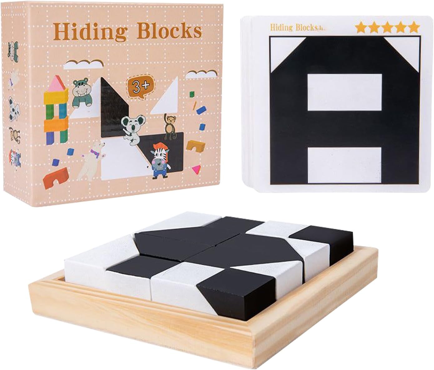 Puzzle aus Holzblöcken, pädagogisches Puzzle, Puzzles mit bunten Teilen, Lernspielzeug mit Fähigkeitsentwicklung, Spielaktivität, Puzzle für Zuhause, Reisen, Schule,