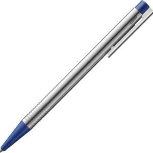 Lamy logo Matte Blue Ballpoint Pen, Timeless Ballpoint Pen in an Elegant & Robust Stainless Steel Case, Includes Large Capacity M 16 Refill, in Line Width M, in Blue