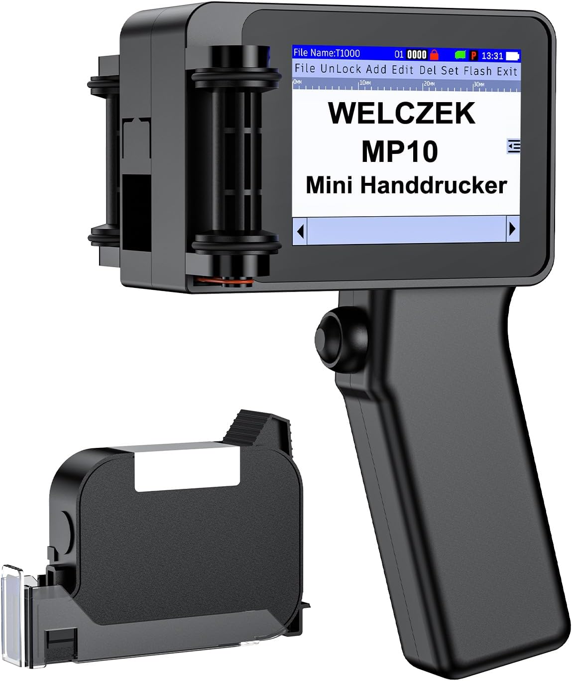MP10 Mini Handheld Printer with Quick-Drying Ink, Portable Handheld Inkjet Printer for Labels - Prints Barcode, QR Code, Logo, Date & Batch Number (Upgrade Edition)
