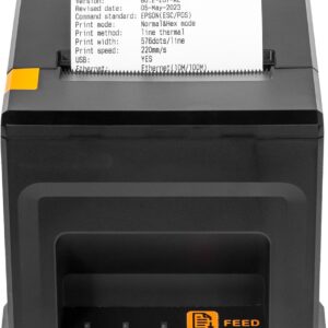 NetumScan 80mm POS Receipt Printer, 300mm/s, USB Thermal Receipt Printer with Auto Cutter Cash Drawer, USB Ethernet Interface, Support Windows/Mac/Linux, Restaurant Kitchen Printer for ESC/POS