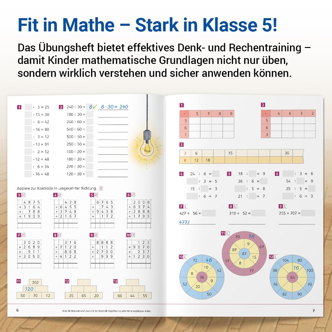 Das Übungsheft Mathematik 5 – Überarbeitete Neuauflage | Denk- und Rechentraining | Tägliches 5-Minuten-Training | Inkl. Lösungen & Lernsoftware online | 64 Seiten – Bild 2