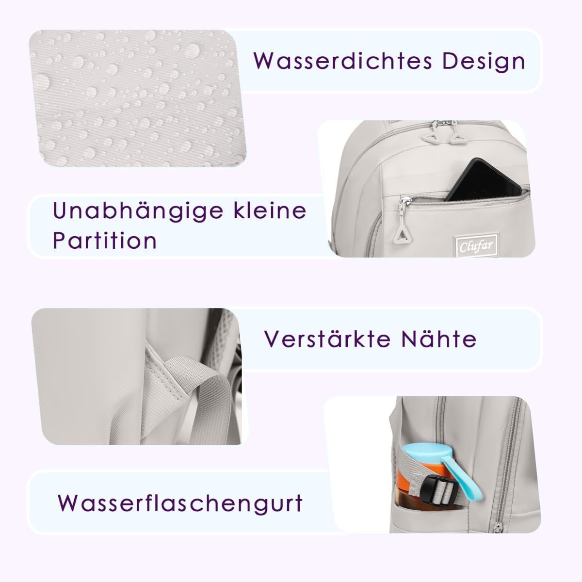 Schulrucksack Teenager Jungen Wasserdicht Schulranzen Schultasche Backpack School Bag Daypack für College Schule Arbeit – Bild 5