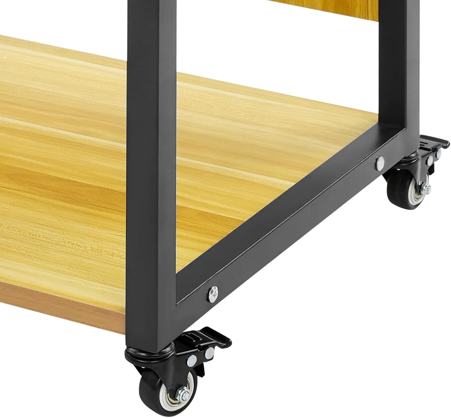 Printer Table, 3-Tier Printer Stand with Wheels, Printer Trolley, Printer Trolley, Rolling Cart Stand, Printer Shelf for the Study, for Home Offices and Printing Rooms (Black + Tan) – Bild 5