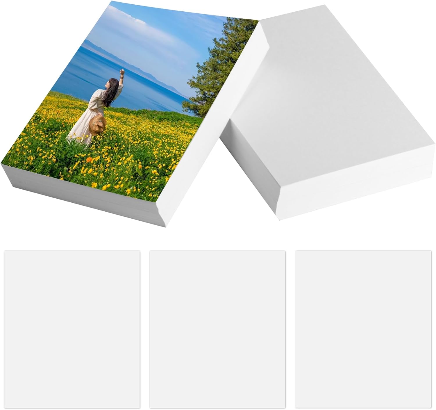200 Sheets Photo Paper 10 x 15 cm, 200 g/m² Photo Paper High Gloss Photo Paper A6 for Inkjet Printers Photo Cards (White)