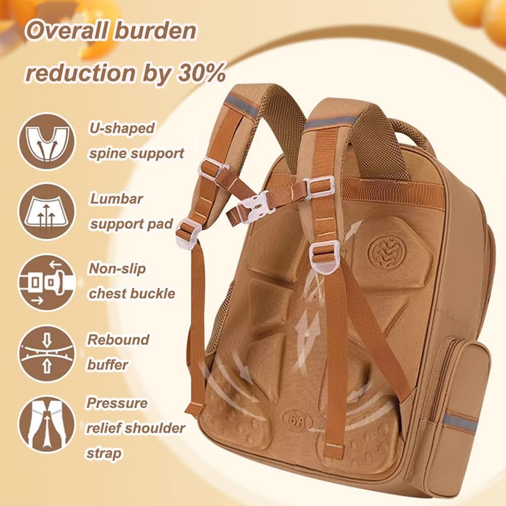 Generisch Capybara Backpack with Padded Shoulder Straps and Multiple Compartments, Large Capacity, Waterproof and with Multiple Pockets, Cute Gift Backpack for Teens and Students – Bild 2